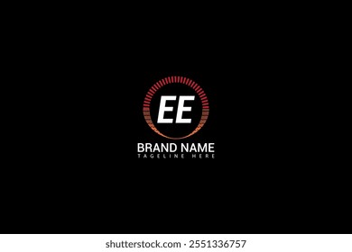 EE letter logo creative design. EE unique design. EE letter logo design on black background.