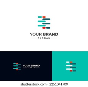 Design-Vorlagen für E-Buchstaben-Logo-Elemente. Modernes abstraktes Logo für digitale Buchstaben. Vektorgrafik. Farbiges EE-Logo.