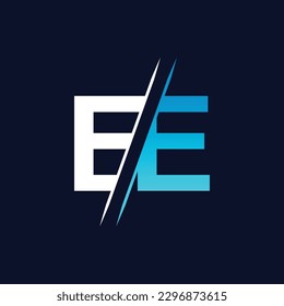 EE letter logo design template elements. EE letter vector logo.