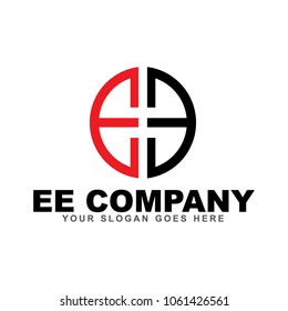 EE Letter logo design vector icon