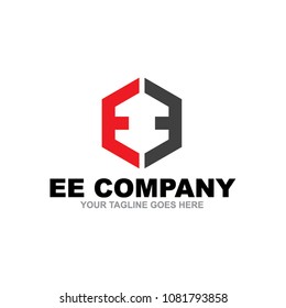 EE letter logo design vector icon