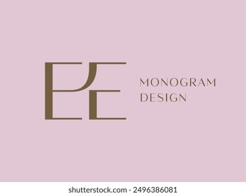 E-Letter-Logo-Symbol-Design. Klassische Luxus Initialen Monogramm.