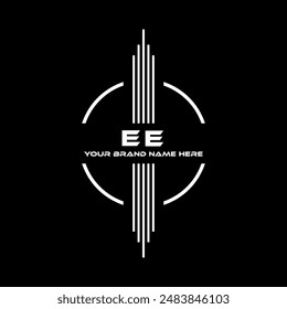 EE letter modern logo design on black color background
