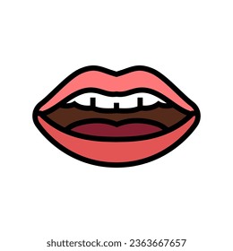 ee letter mouth animate color icon vector. ee letter mouth animate sign. isolated symbol illustration