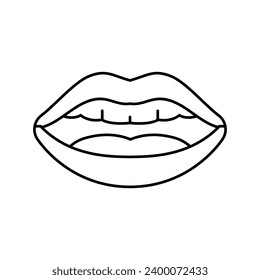 ee letter mouth animate line icon vector. ee letter mouth animate sign. isolated contour symbol black illustration