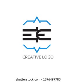 ee letter simple for logo company. a modern vector design