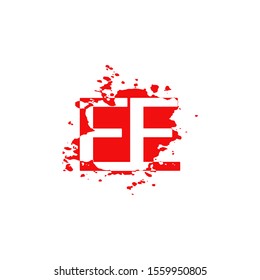EE Letter Splatter logo.  Abstract Design concept blood splash  with hidden letter double E  logo icon for initial, company identity and more brands.