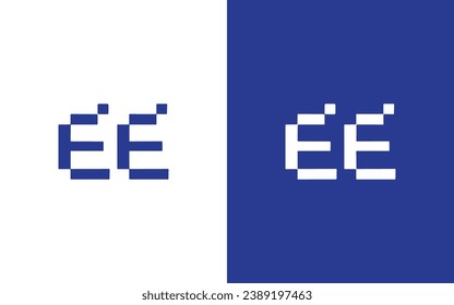 EE letter tech logo design icon
