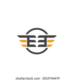 Plantilla de diseño de ilustraciones de iconos vectoriales de letras EE
