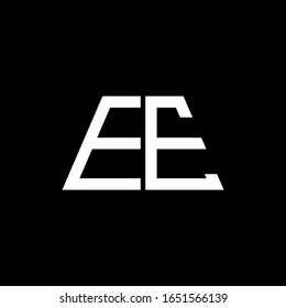 EE logo abstract monogram isolated on black background