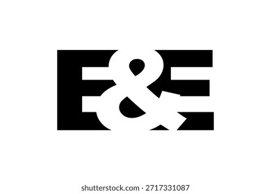 Design do logotipo EE em estilo negrito. Símbolo de identidade branco preto. Emblema de tipografia moderna. ícone Marca corporativa. Modelo de negócios mínimo.