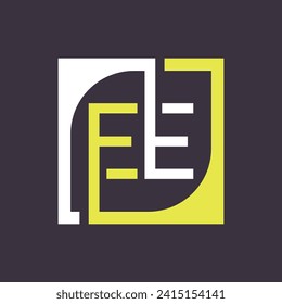 EE Logo Design Template Vector With Square Background.