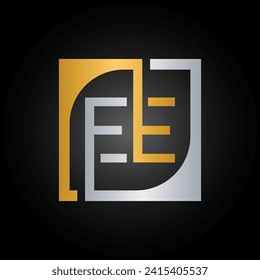 EE Logo Design Template Vector With Square Background.