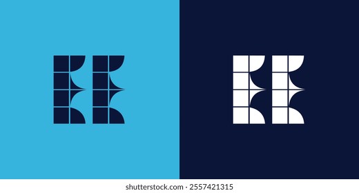 EE logo design with tile shape. Minimalist and modern vector illustration design suitable for business or brand