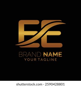 EE logo design. Trendy awesome artistic EE initial based Alphabet icon logo.