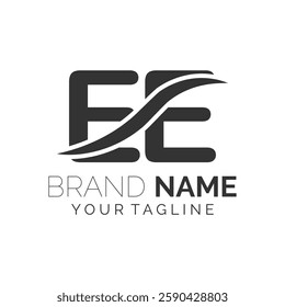 EE logo design. Trendy awesome artistic EE initial based Alphabet icon logo.