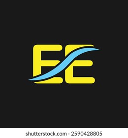 EE logo design. Trendy awesome artistic EE initial based Alphabet icon logo.