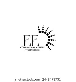 EE logo. E E design. White EE letter. EE, E E letter logo design. Initial letter EE linked circle uppercase monogram logo.