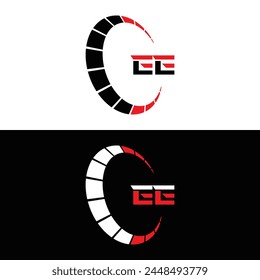 EE logo. E E design. White EE letter. EE, E E letter logo design. Initial letter EE linked circle uppercase monogram logo.