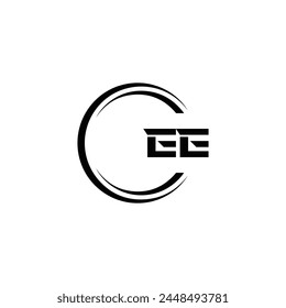 EE logo. E E design. White EE letter. EE, E E letter logo design. Initial letter EE linked circle uppercase monogram logo.