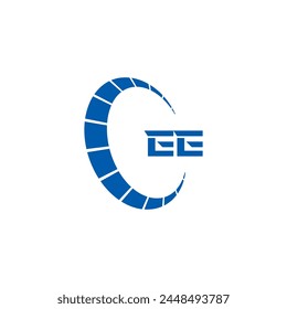 EE logo. E E design. White EE letter. EE, E E letter logo design. Initial letter EE linked circle uppercase monogram logo.