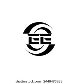 EE logo. E E design. White EE letter. EE, E E letter logo design. Initial letter EE linked circle uppercase monogram logo.