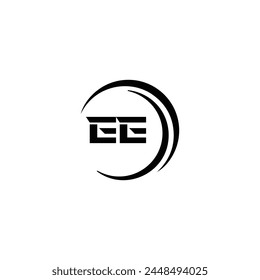 EE logo. E E design. White EE letter. EE, E E letter logo design. Initial letter EE linked circle uppercase monogram logo.