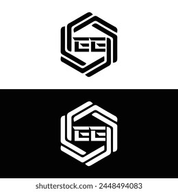 EE logo. E E design. White EE letter. EE, E E letter logo design. Initial letter EE linked circle uppercase monogram logo.