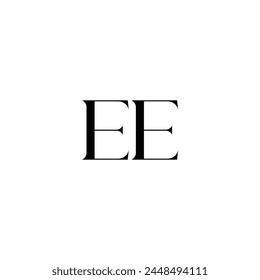 EE logo. E E design. White EE letter. EE, E E letter logo design. Initial letter EE linked circle uppercase monogram logo.