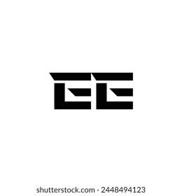 EE logo. E E design. White EE letter. EE, E E letter logo design. Initial letter EE linked circle uppercase monogram logo.