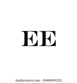 EE logo. E E design. White EE letter. EE, E E letter logo design. Initial letter EE linked circle uppercase monogram logo.