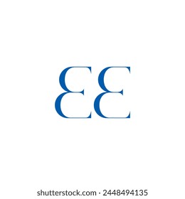 EE logo. E E design. White EE letter. EE, E E letter logo design. Initial letter EE linked circle uppercase monogram logo.