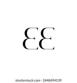 EE logo. E E design. White EE letter. EE, E E letter logo design. Initial letter EE linked circle uppercase monogram logo.