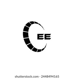 EE logo. E E design. White EE letter. EE, E E letter logo design. Initial letter EE linked circle uppercase monogram logo.