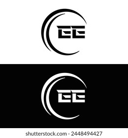 EE logo. E E design. White EE letter. EE, E E letter logo design. Initial letter EE linked circle uppercase monogram logo.