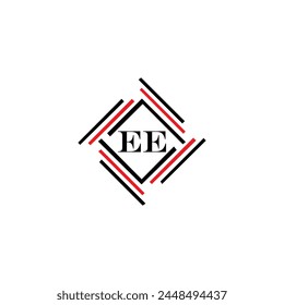 EE logo. E E design. White EE letter. EE, E E letter logo design. Initial letter EE linked circle uppercase monogram logo.