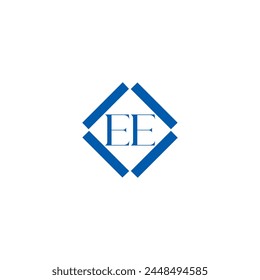 EE logo. E E design. White EE letter. EE, E E letter logo design. Initial letter EE linked circle uppercase monogram logo.