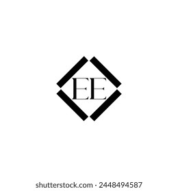 EE logo. E E design. White EE letter. EE, E E letter logo design. Initial letter EE linked circle uppercase monogram logo.