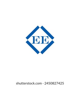 EE logo. E E design. White EE letter. EE, E E letter logo design. Initial letter EE linked circle uppercase monogram logo.