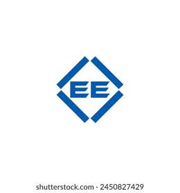 EE logo. E E design. White EE letter. EE, E E letter logo design. Initial letter EE linked circle uppercase monogram logo.