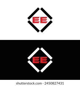 EE logo. E E design. White EE letter. EE, E E letter logo design. Initial letter EE linked circle uppercase monogram logo.