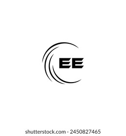 EE logo. E E design. White EE letter. EE, E E letter logo design. Initial letter EE linked circle uppercase monogram logo.