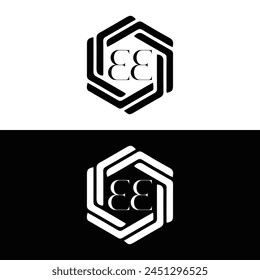 EE logo. E E design. White EE letter. EE, E E letter logo design. Initial letter EE linked circle uppercase monogram logo.