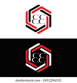 EE logo. E E design. White EE letter. EE, E E letter logo design. Initial letter EE linked circle uppercase monogram logo.