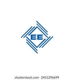 EE logo. E E design. White EE letter. EE, E E letter logo design. Initial letter EE linked circle uppercase monogram logo.