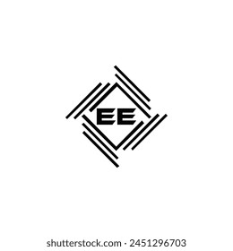 EE logo. E E design. White EE letter. EE, E E letter logo design. Initial letter EE linked circle uppercase monogram logo.