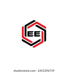 EE logo. E E design. White EE letter. EE, E E letter logo design. Initial letter EE linked circle uppercase monogram logo.