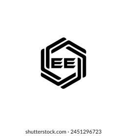 EE logo. E E design. White EE letter. EE, E E letter logo design. Initial letter EE linked circle uppercase monogram logo.