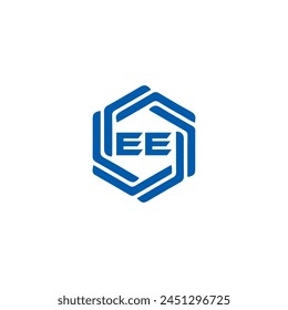 EE logo. E E design. White EE letter. EE, E E letter logo design. Initial letter EE linked circle uppercase monogram logo.