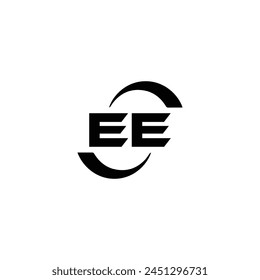 EE logo. E E design. White EE letter. EE, E E letter logo design. Initial letter EE linked circle uppercase monogram logo.